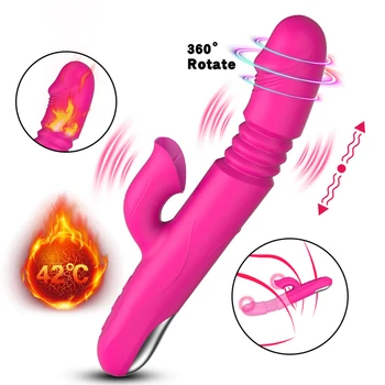  Încălzirea și se întinde Vibrator Pentru Femei 10 modul Clitorisul cu Limba Stimulator realitate Penis artificial Vibratoare Sex Feminin Jucării Pentru Adulți