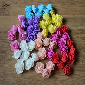  100buc 3 cm Mini Spuma Crescut Artificial Buchet de Flori Multicolor Rose Flori de Nunta de Decorare Scrapbooking Fals Floare Trandafir