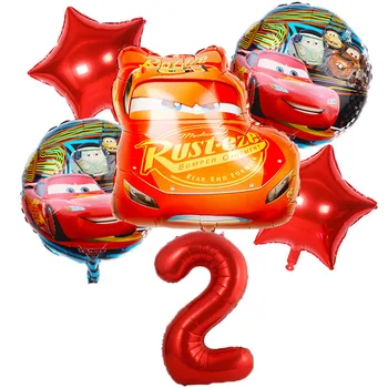 6pcs Fulger McQueen Disney Mașină de Petrecere Temă Balon Folie de Aluminiu Numărul de Baloane Petrecere de Aniversare pentru Copii Decoratiuni, Cadouri de Serviciu