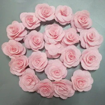  20Pieces/Geanta Roz de Trandafir lucrate Manual 3.5 CM Material Rose Cârpă de Bumbac Flori de Mână DIY Nunta Buchet de Flori Material Accesorii de Par