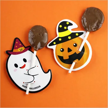  50pcs/Pachet DIY Halloween Cadou Bomboane Decor Mesaj de Carduri de Vacanță Partid Decor Drăguț Fantoma Dovleac Stil Lollipop Carduri