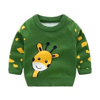  Girafa Verde Băieți Pulovere de Bumbac Cald de Calitate pentru Copii Pulover Tricotate Purta Toamna Iarna Haine Copii
