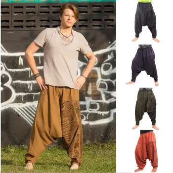  Oamenii Hiphop Pantaloni Harem Picioare Largi Joggeri Plus Dimensiune Boho Tigan Aladdin Vara Boem Nepal Pantaloni Largi Picior Pantaloni De Cauzalitate