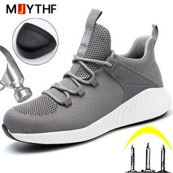  MJYTHF Siguranță Pantofi Adidași de sex Masculin Indestructibil Pantofi Cizme Pantofi de Lucru din Oțel Tep Industriale Pantofi de Protecție pentru Bărbați Cizme de Securitate
