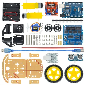  Noi Evitare urmărire Motor Robot Inteligent Auto Chassis Kit Viteză Encoder Cutie Baterie 2WD cu Ultrasunete module Pentru Arduino kit DIY