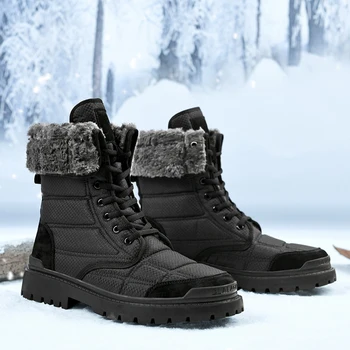  NewMen Zăpadă Cizme Platforma Cizme de Zapada Pentru Barbati Gros de Pluș rezistent la apa Rezistent la Alunecare Iarna Pantofi Barbati Plus dimensiune
