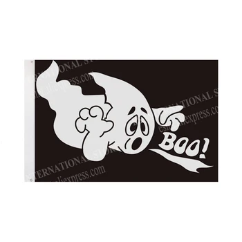  Halloween Fantoma Boo Pavilion 90 x 150 cm 3 x 5ft Banner Personalizat Metal Găuri Garnituri Interioare Și în aer liber