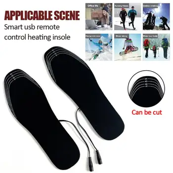  1Pair USB Încălzit Tălpi de Pantofi Electric de Încălzire cu Branțuri Lavabile Cald Termică Tălpi Unisex Sport în aer liber Pot fi tăiate