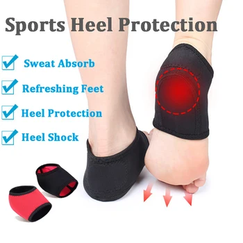  Bărbați Femei Sport Toc Protector Ciorap Toc Tampon De Absorbție De Șoc Perna Ahile Ultimul Durere Masaj Insertii De Pantofi Pad