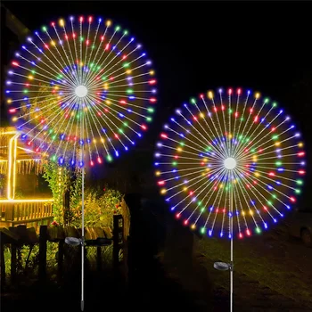  Solar focuri de Artificii Lampă în aer liber, Iarba Glob de Păpădie Flash Șir de lumini de Basm 60 /120/200 LED Pentru Grădină cu Gazon, cu Lumină de Vacanță