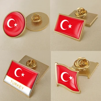  Stema din Turcia turcă Harta Drapelul Național cu Emblema Națională Brosa Floare Insigne, Ace de Rever