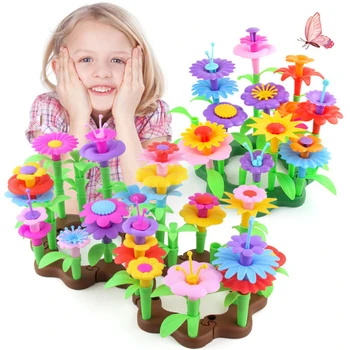  DIY de Învățământ Flori Playset Jucărie Creativă Blocuri Colorate de Constructii Gradina de Vis, Series Fete Grădină de Flori Blocuri de Constructii Jucărie
