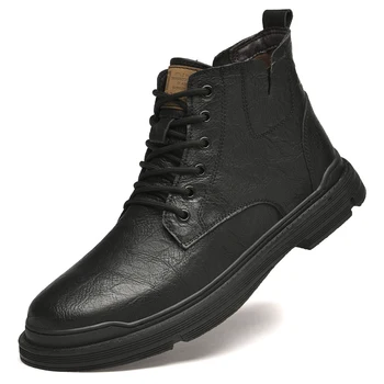  2022 Noua de Toamna Iarna pentru Bărbați Bocanci pentru Barbati Cizme Negre de Moda Cald Cizme de Iarna Cu Blana Barbati Pantofi