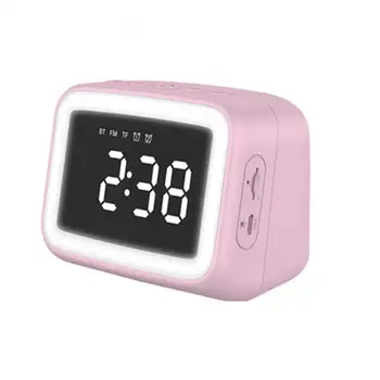  60% Vânzări La Cald!! BT511 Wireless Bluetooth-compatibil 5.0 speaker music player birou ceas cu alarmă oglindă de machiaj