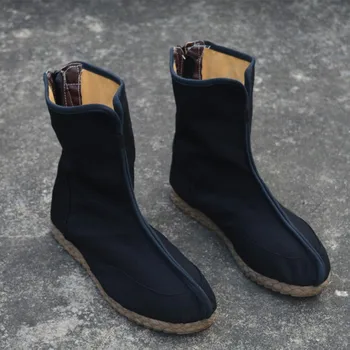  Dinastiei Han Tesatura De Bumbac Războinic Spadasin Cizme Pentru Bărbați Chinez Stil Retro Ofițer Cizme Vintage Pantofi Respirabil