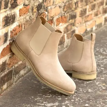  Noul Chelsea Cizme Barbati Pantofi de piele de Căprioară Faux Culoare Solidă de Afaceri de Moda Casual Britanică Classic Slip-On Confortabile Cizme Glezna CP141