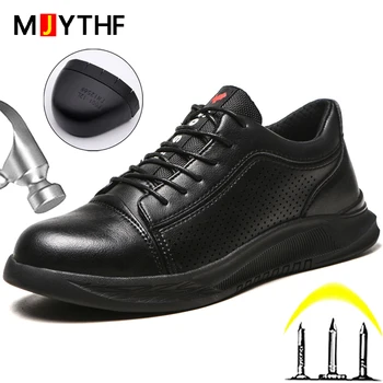  Pantofi din Piele de calitate pentru Bărbați Încălțăminte de protecție Respirabil Cizme de Lucru rezistent la Uzura Sparge-dovada Puncție-dovada Indestructibil Pantofi Noi