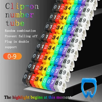  Digitale Color clip-on tip număr rețelei de conducte linia de marcaj manșonul țevii este potrivit pentru 1.5-6mm cablu Număr tub