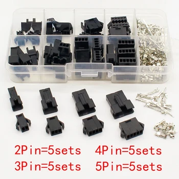  SM2.54 Kituri de 20 de seturi Kit în cutie 2p 3p 4p 5p 2.54 mm Pas de sex Feminin și de sex Masculin Antet Conectori Adaptor