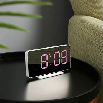  Ceas Digital cu LED Amânare Alarme de Ceas Digital Oglindă Timp de Afișare a Datei Ceas Electronic de Încărcare USB Electronice Ceas de Masa