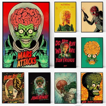  Mars Attacks! Poster Film Clasic de Artă Panza Pictura pe Perete Imagini HD Printuri Murala pentru cafenea Bar Living Decor Acasă