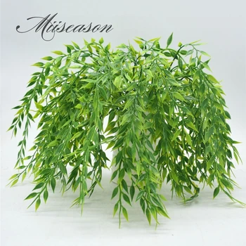  5 furci verde Agățat de Plante Artificiale Plante Salcie frunze de Perete Decor Acasă Balcon Decor Coș de Flori Accesorii