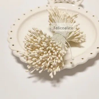  400BUC 1,5 mm Mini Stamen Zahăr Flori Artificiale Pentru Nunta Acasă Decoratiuni de Craciun DIY Scrapbooking Cutie Ambarcațiuni Capete Duble