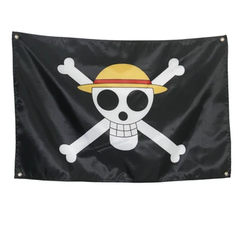  1 buc 90*60 cm Mare Craniu cu oase Încrucișate Steag de Pirat Jolly Roger Agățat Cu Manșon-O singură Bucată Monkey D. Luffy Craniu