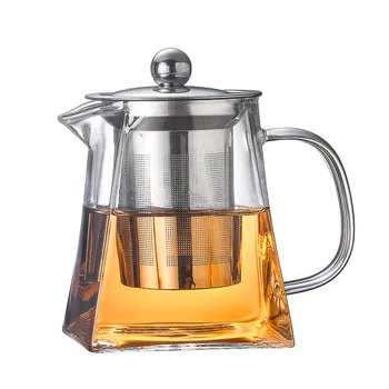  Sticlă Rezistentă la căldură Ceainic Inoxidabil Cu sticlă clară corect cupa chahai,manual chineză cesti de ceai teaset ceai ulcior cu mâner
