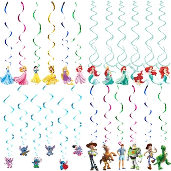  6pc/lot Disney Princess/Sirena/Stitch/Toy Story/Star Wars/Congelate Tema Decora Plafonul de panza de Paianjen Petrecerea de Ziua Ghirlande DIY Spirală