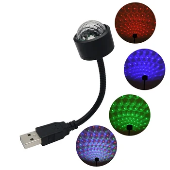  Auto Auto USB DJ Mini-Lumina RGB Lampă de Colorat de Muzică de Sunet de Lumină Vacanță Petrecere Karaoke Atmosfera de bun venit Lumini RGB Proiector