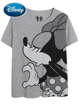  Disney Moda T-Shirt Minnie Mouse Desene Animate De Imprimare Harajuku Femei O-Gât Pulover Maneca Scurta Gri Tee Topuri Femme Streetwear