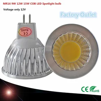  1X High Power Lampada MR16 Led-uri Cob 9 W 12 W 15 W Știulete de Led lumina Reflectoarelor Alb Rece 16 12V Lampa Gu 5.3 /110V/ 220V
