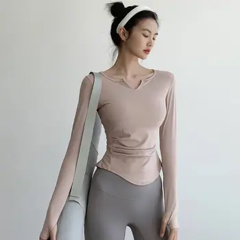  Casual Sport Femei Dresuri Sexy Femei de Îmbrăcăminte Pentru Gimnastică Haine de Primăvară 2022 Maneca Lunga T-Shirt Yoga Sportwear Culturilor Sus
