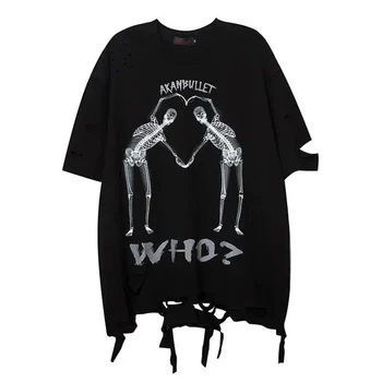  Liber Scheletul Grafice Amuzante Tricouri Pentru Femei Harajuku Hip Hop Streetwear Feminin Maneca Scurta Top Gotice Punk Haine