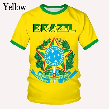  2022 Noua Moda Brazilia Flag 3d Tricou Barbati/Femei Casual Gât Rotund Maneca Scurta tricou de Sport