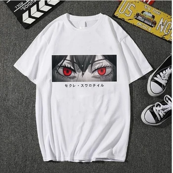  Trifoi negru desen Animat Anime Femei T Shirt Ochii cu Maneci Scurte T-shirt Femeie de Moda Bluze 2022 Streetwear Casual y2k Haine Topuri