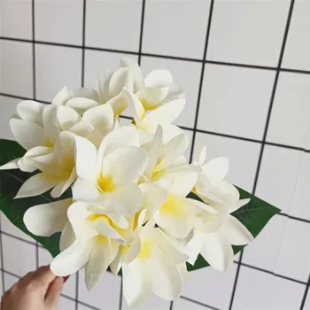  Unul Mătase Tulpina Lunga Floare Frangipani Ramură de Simulare Plumeria Rubra pentru Acasă Florale Nunta Decorative Decor Floral