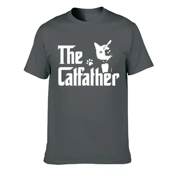  La CatFather Tatăl Pisici Tata Amuzant Camasi Barbati de Vara din Bumbac Harajuku Maneci Scurte Gât O Streetwear T-shirt, Blaturi XS-3XL