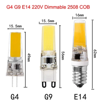  5pcs Bec LED G4 G9 E14 Estompat 220v 6w 2508 COB Mini Mici Reflectoarelor Candelabru de Cristal Pandantiv Înlocui 60w bec cu Halogen