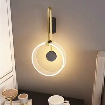  Nordic Lux Dormitor Noptieră Lampa de Perete Acrilica Moderne Lampă de Perete pentru Camera de zi Studiu Culoar Interior Fundal Decor de Perete