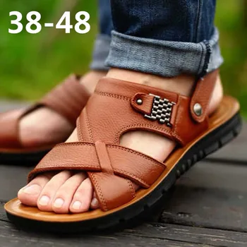 Barbati Vara Sandale din piele confortabile slip-on casual, sandale de moda pentru Bărbați papuci de casă zapatillas hombre dimensiune 38-48