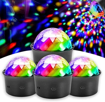  Wireless Mini Disco Ball Lumina Sunet Activat Partid cu LED-uri Stroboscop auto Lumina Portabil de 3W 5V USB Reîncărcabilă RGB DJ Etapa CONDUS Lumina