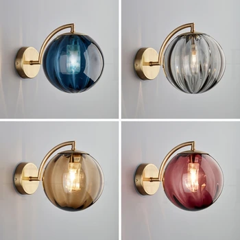  Modernă cu LED-uri lampă de Sticlă Mingea de Perete Tranșee corp de iluminat Nordic Noptiera Interior Living de Iluminat corp de Iluminat Decor Acasă Hol