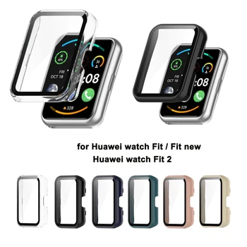  Caz de protecție / Temperat Pahar Ecran Protector de Film pentru Huawei Watch a se Potrivi New fit 2 Protecție Completă Ceas Acoperi Caz