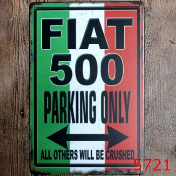  20x30cm FIAT 500 locuri de Parcare Numai cu GAG Sarcasm, Umor Tablă de Metal Semn Garaj Perete Deco Display