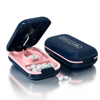  Lavabil Cutie de Medicina w/Pastila Cutter Portabil Pastila Organizator Recipient Tablete Caz de Călătorie Splitter Capsulă de Depozitare Medicamente Tablete