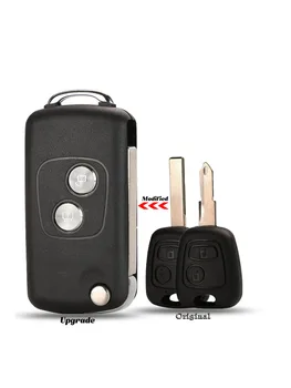  jingyuqin Modificat De 2 Butoane Flip Key Cazul Fob Acoperire Coajă Fob Acoperire Pentru Citroen C1 C2 C3 Pentru Peugeot 206 306 307