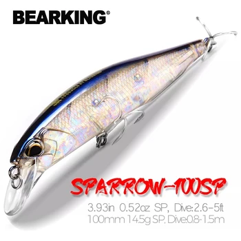  Bearking 10cm 15g fierbinte model de momeli de pescuit greu momeala 14color pentru a alege minnow de calitate profesională minnow depth0.8-1.5 m