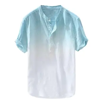  Casual de vara Tricou Guler de Stand Confortabil pentru Uzura de Vară pentru Bărbați Mâneci Scurte Vrac Camasa pentru Birou Îmbrăcăminte de Modă